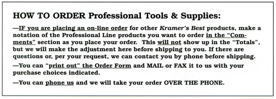 Professional Line - How To Order
