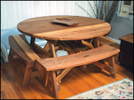 Redwood Picnic Table Set
